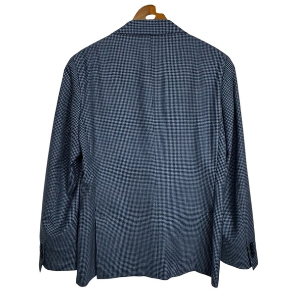 Gutteridge Italy Blue Plaid Blazer Wool Size 50 - Picture 3 of 10